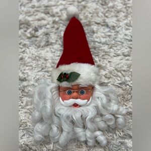 Vintage Santa Head Door Greeter Battery Operated Says Ho Ho Ho Plays Jingle Bell